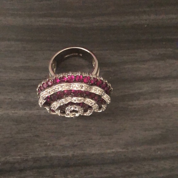 Pink and silver statement ring - Picture 4 of 5